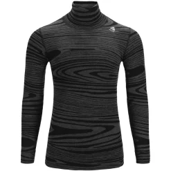 Aclima Uldoverdele<Mens WarmWool Roll Neck Sort (BLACK MOTION)