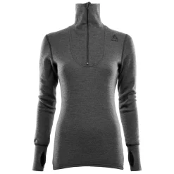 Aclima Uldoverdele<Womens Doublewool Polo Grå (MARENGO/JET BLACK)