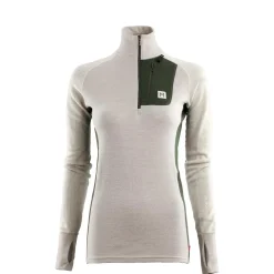Aclima Uldoverdele<Womens Lars Monsen Polo Beige (BEIGEMELANG/OLIVENGHT/FEMUNDEN)