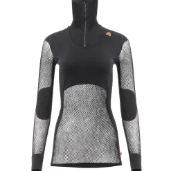 Aclima T-Shirts<Womens Woolnet Polo W/zip Sort (JET BLACK)