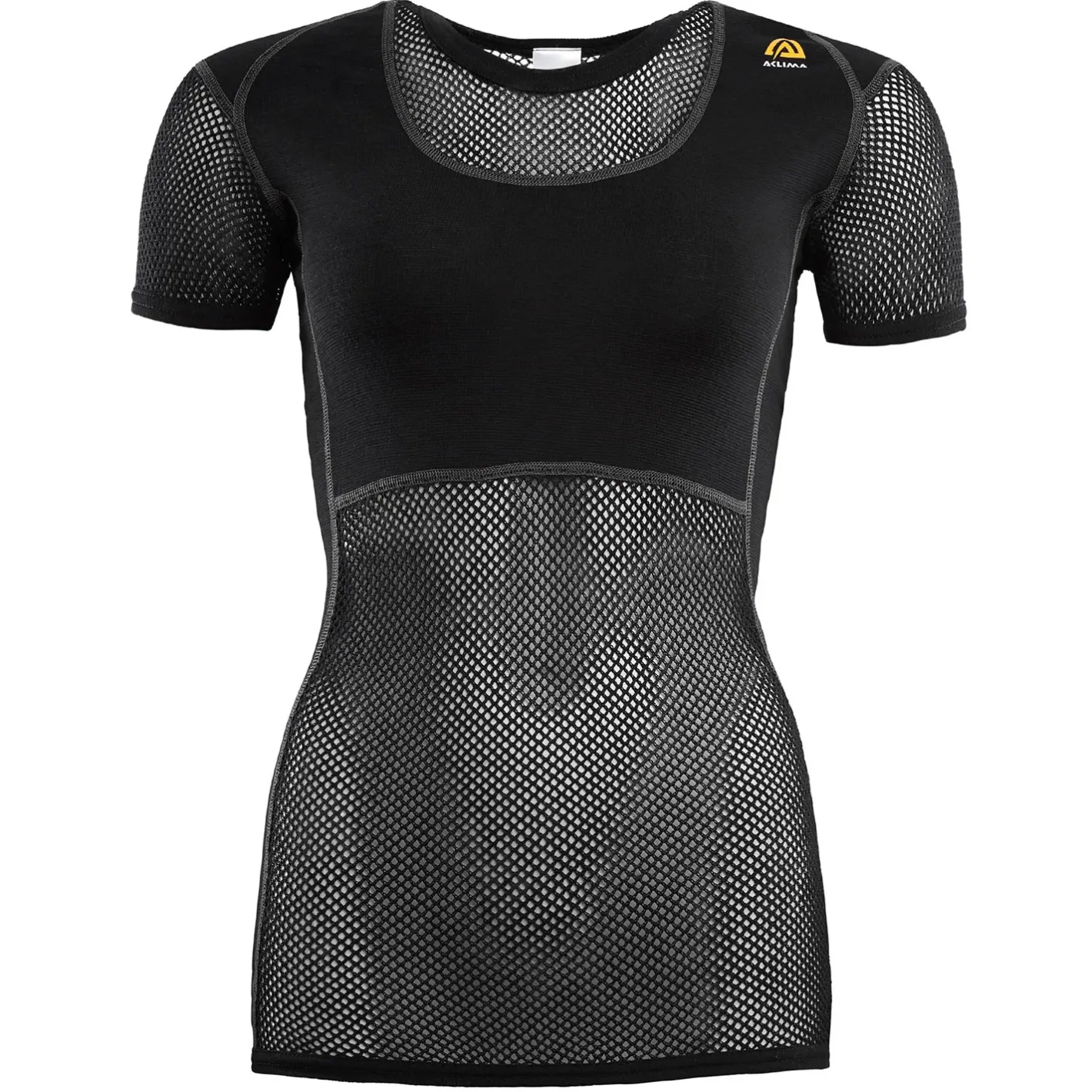 Aclima Uldoverdele<Womens WoolNet T-shirt Sort (JET BLACK)