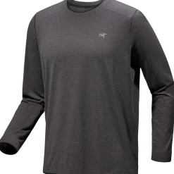 Arcteryx T-Shirts<Mens Cormac Crew L/S Sort (BLACK HEATHER)