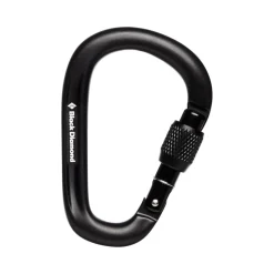 Black Diamond Karabiner<Pearlock Screwgate Carabiner Sort (BLACK)