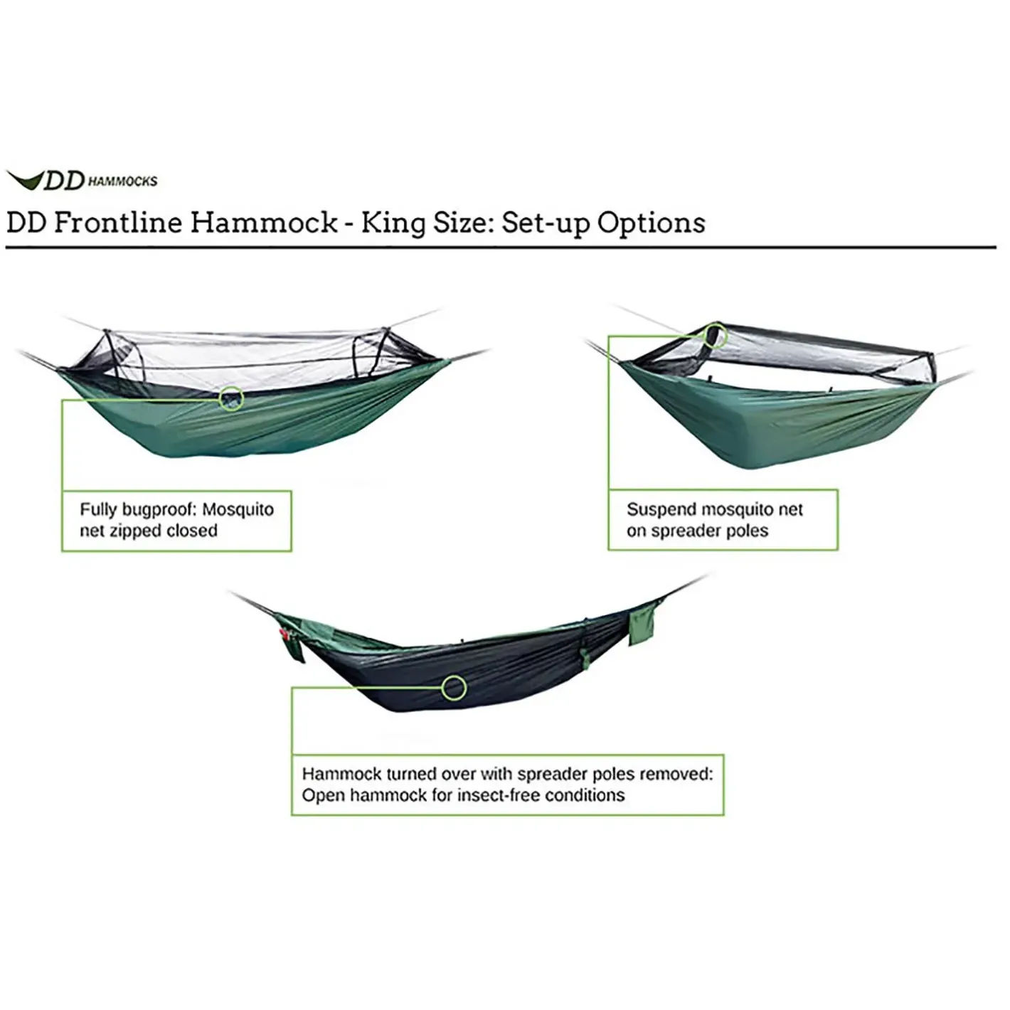 DD Hammocks Hængekøjer<DD Frontline Hammock King Size Grøn (OLIVE GREEN)