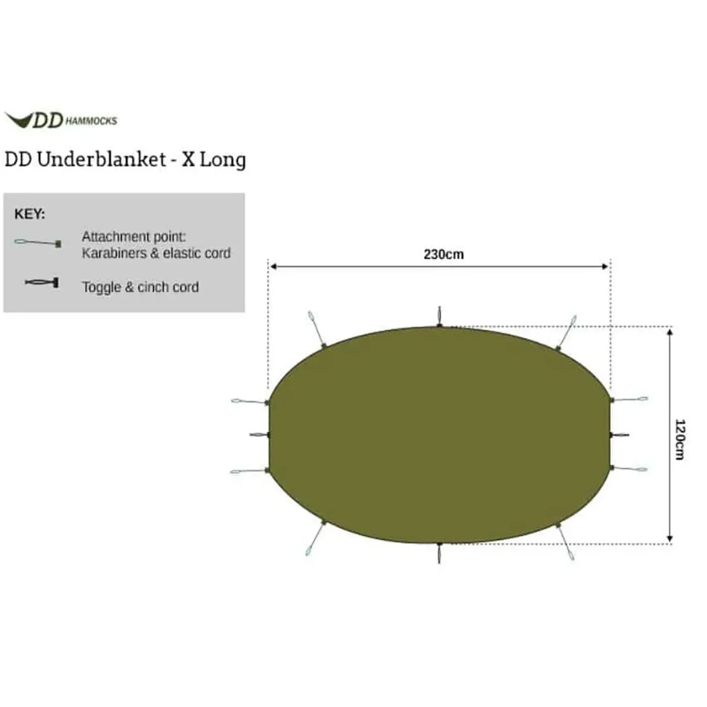 DD Hammocks Hængekøjetilbehør<DD Underblanket - X Long Grøn (OLIVE GREEN)