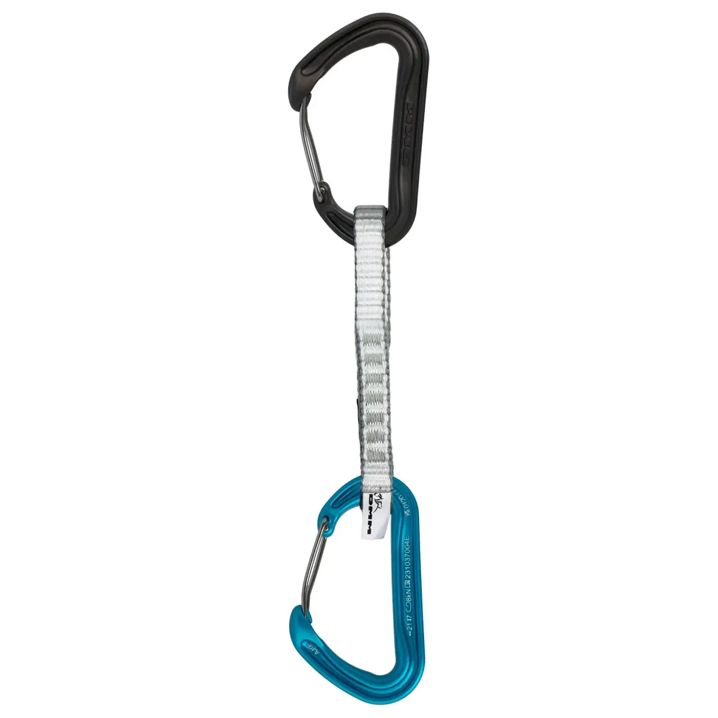 DMM Karabiner<Aether Quickdraw 12cm Blå (TURQUOISE/MATT GREY)