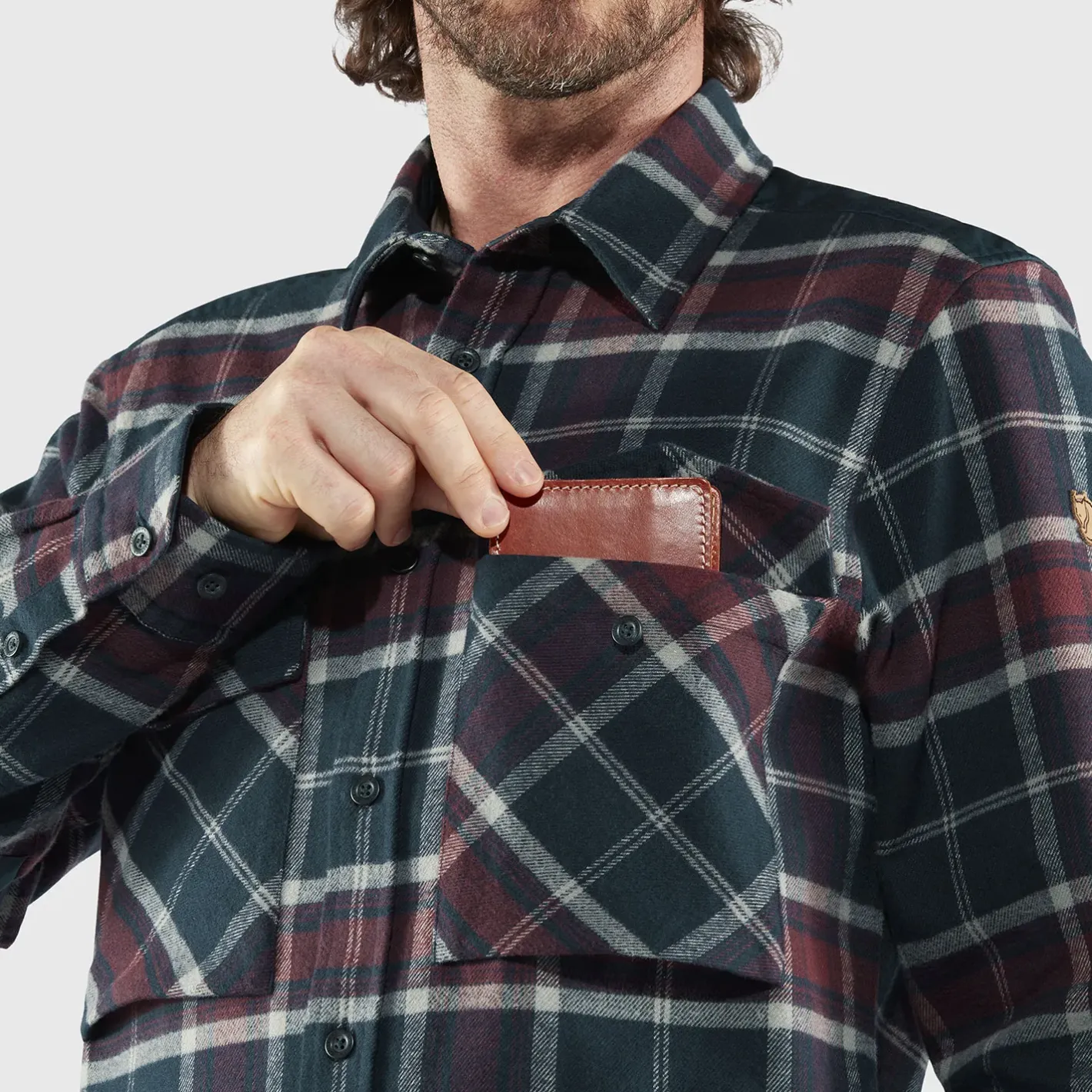 Fjällräven Skjorter<Mens Övik Twill Shirt F2021 model Blå (DARK NAVY-DARK GARNET/555-356)