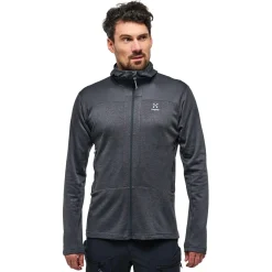 Et Grønnere Valg Fleece- Og Uldtrøjer<Haglöfs Mens Roc Flash Mid Hood Grå (MAGNETITE)