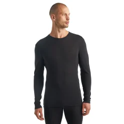 Icebreaker Uldoverdele<Mens 175 Everyday L/S Crewe Sort (BLACK)