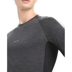 Et Grønnere Valg Uldoverdele<Icebreaker Mens 125 ZoneKnit S/S Crewe Sort (JET HTHR/BLK/METRO H/CB)