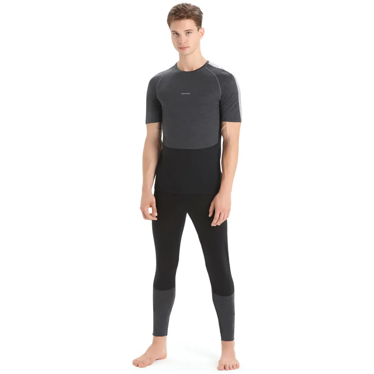 Et Grønnere Valg Uldoverdele<Icebreaker Mens 125 ZoneKnit S/S Crewe Sort (JET HTHR/BLK/METRO H/CB)