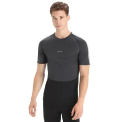 Et Grønnere Valg Uldoverdele<Icebreaker Mens 125 ZoneKnit S/S Crewe Sort (JET HTHR/BLK/METRO H/CB)
