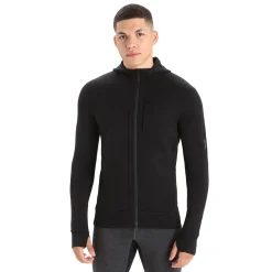 Icebreaker Fleece- Og Uldtrøjer<Mens Quantum III L/S Zip Sort (BLACK)