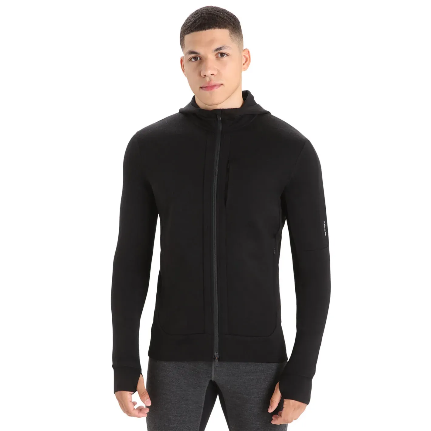 Icebreaker Fleece- Og Uldtrøjer<Mens Quantum III L/S Zip Sort (BLACK)