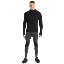 Icebreaker Fleece- Og Uldtrøjer<Mens Quantum III L/S Zip Sort (BLACK)
