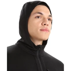 Icebreaker Fleece- Og Uldtrøjer<Mens Quantum III L/S Zip Sort (BLACK)