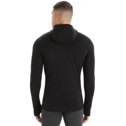 Icebreaker Fleece- Og Uldtrøjer<Mens Quantum III L/S Zip Sort (BLACK)