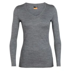 Icebreaker Uldoverdele<Womens 200 Oasis L/S V Grå (GRITSTONE HTHR-013)