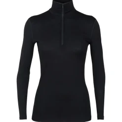 Et Grønnere Valg Uldoverdele<Icebreaker Womens 200 Oasis L/S Half Zip Sort (BLACK)
