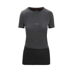 Et Grønnere Valg Uldoverdele<Icebreaker Womens 125 ZoneKnit S/S Crewe Sort (JET HTHR/BLK/METRO H/CB)