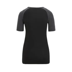 Et Grønnere Valg Uldoverdele<Icebreaker Womens 125 ZoneKnit S/S Crewe Sort (JET HTHR/BLK/METRO H/CB)