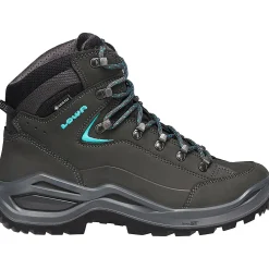 Lowa Vandrestøvler|Vandrestøvler<Womens Renegade Evo GTX Mid Narrow Sort (ASPHALT/TURQUOISE)