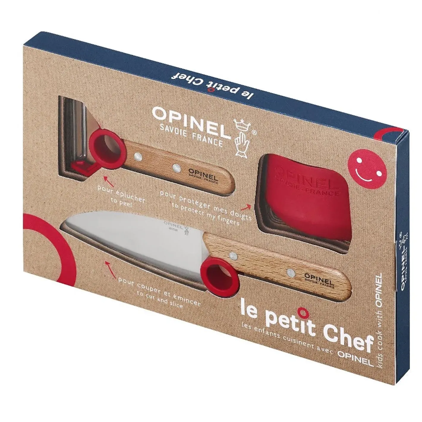 Opinel Øvrige Tools<Le Petit Chef - Complete Set Brun (BEECH WOOD/RED)