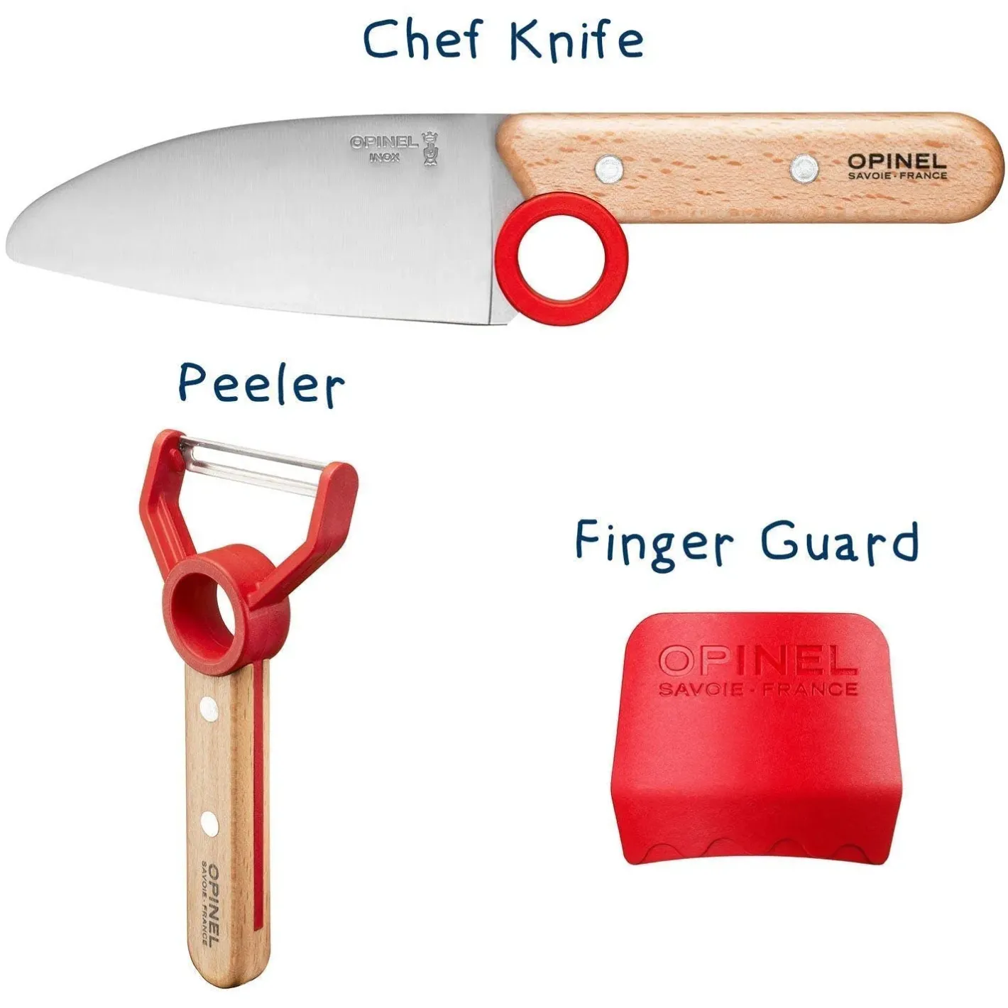 Opinel Øvrige Tools<Le Petit Chef - Complete Set Brun (BEECH WOOD/RED)
