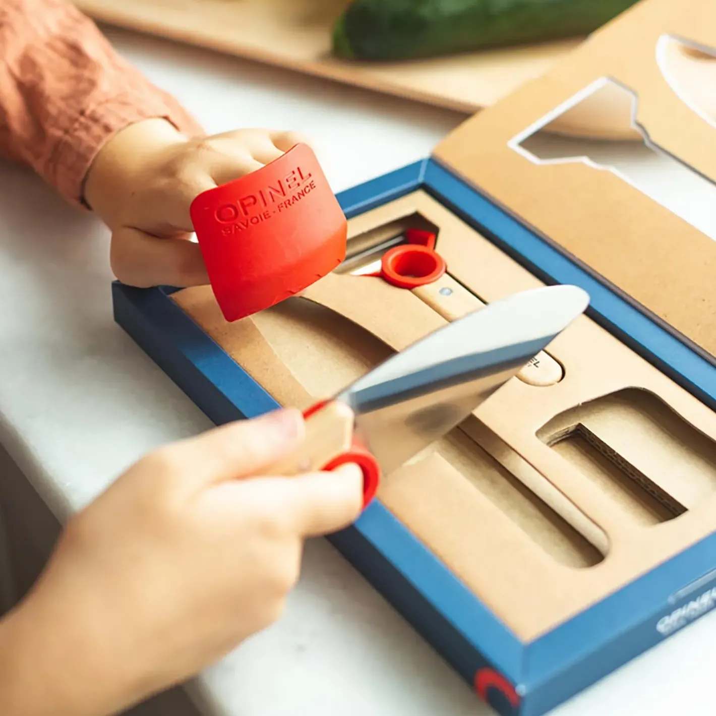 Opinel Øvrige Tools<Le Petit Chef - Complete Set Brun (BEECH WOOD/RED)