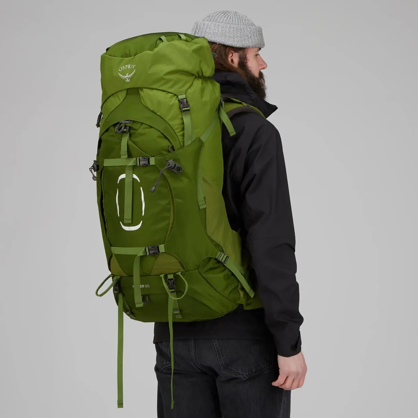 Et Grønnere Valg Vandrerygsække<Osprey Aether 65 Grøn (GARLIC MUSTARD GREEN)