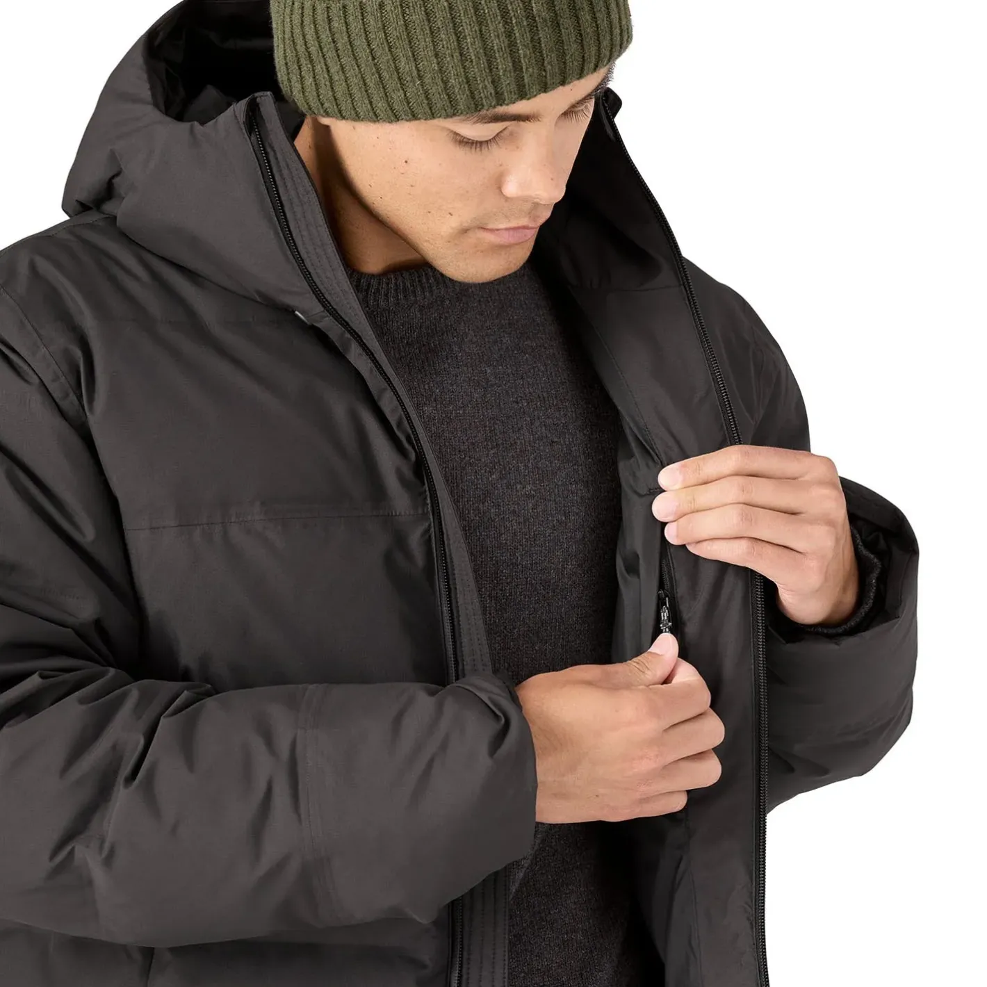 Patagonia Varme Jakker<Mens Jackson Glacier Jacket Sort (BLACK)