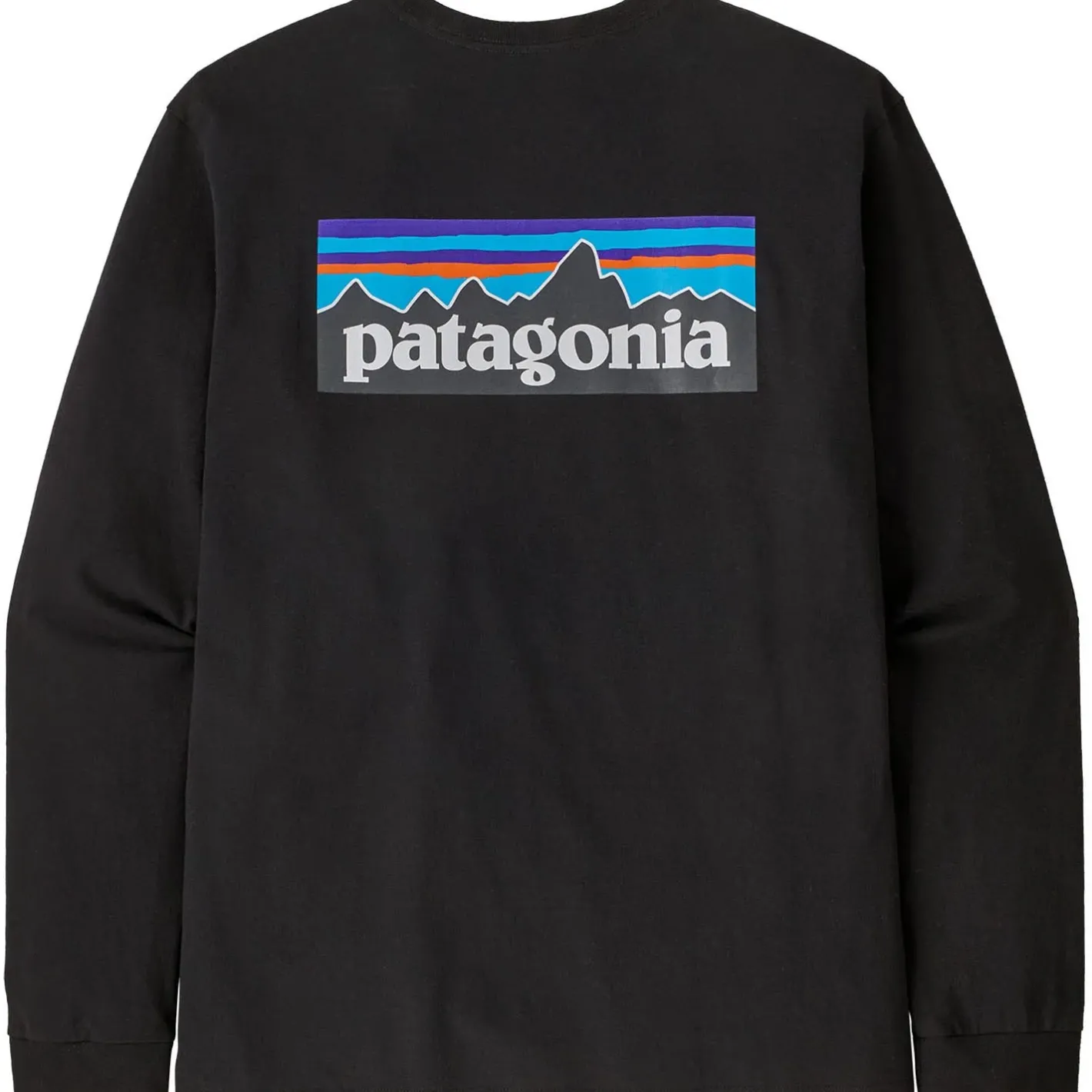 Et Grønnere Valg T-Shirts<Patagonia Mens L/S P-6 Logo Responsibili-Tee Sort (BLACK)