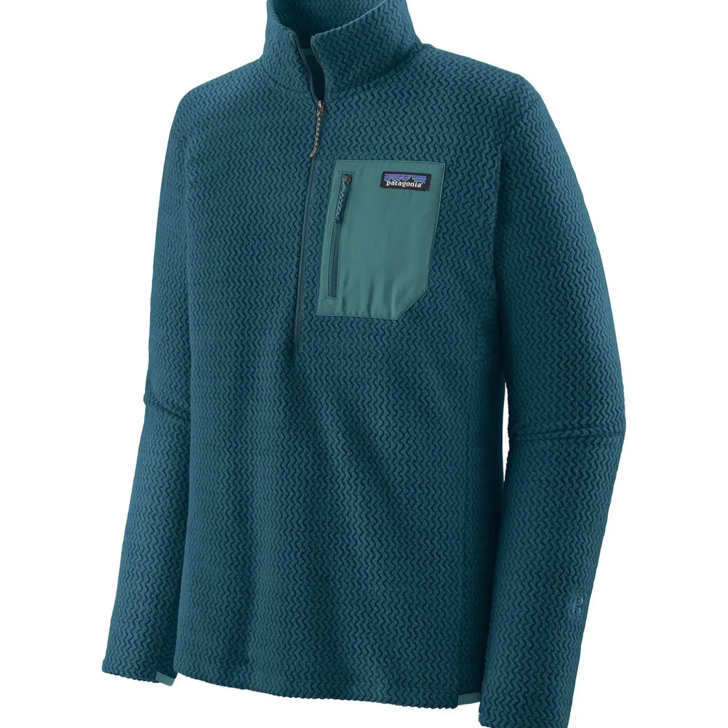 Et Grønnere Valg Sweaters Og Pullovers<Patagonia Mens R1 Air Zip Neck Blå (TIDAL TEAL)