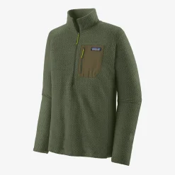 Et Grønnere Valg Sweaters Og Pullovers<Patagonia Mens R1 Air Zip Neck Blå (TIDAL TEAL)