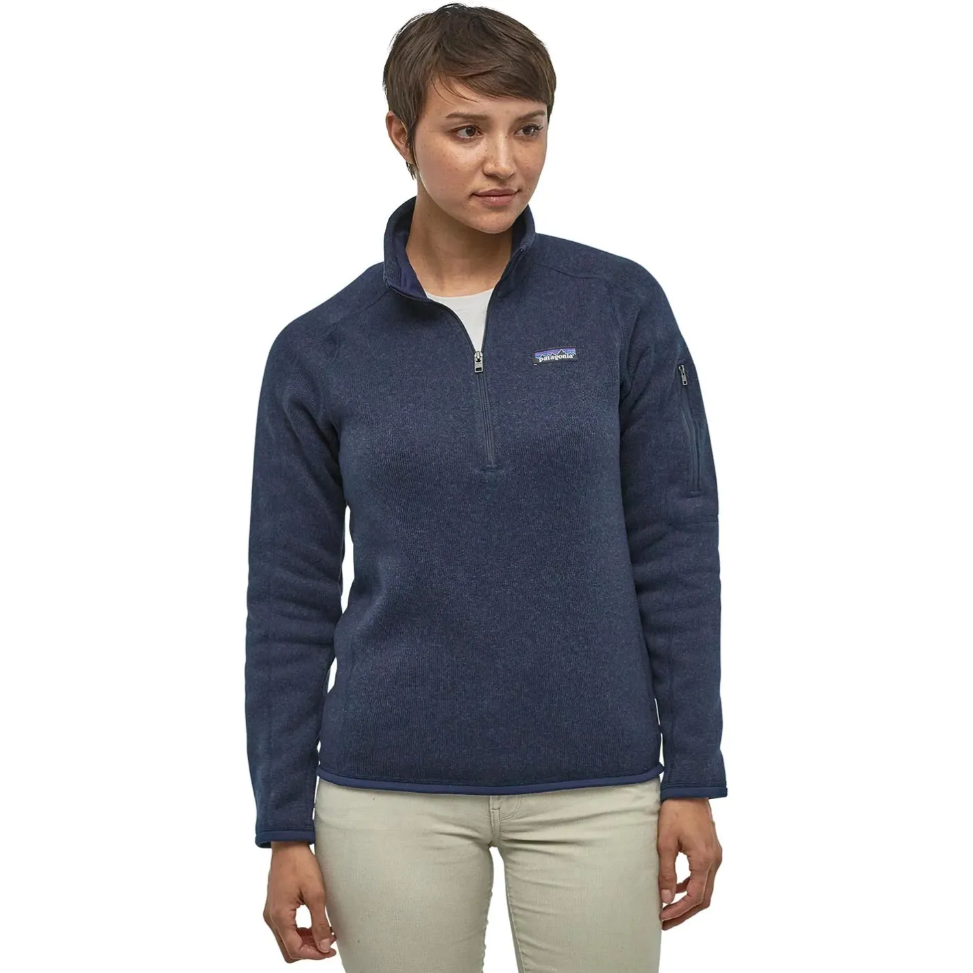 Et Grønnere Valg Sweaters Og Pullovers<Patagonia Womens Better Sweater 1/4 Zip Blå (NEW NAVY)