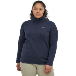 Et Grønnere Valg Sweaters Og Pullovers<Patagonia Womens Better Sweater 1/4 Zip Blå (NEW NAVY)