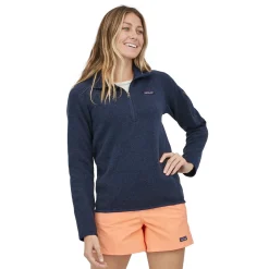 Et Grønnere Valg Sweaters Og Pullovers<Patagonia Womens Better Sweater 1/4 Zip Blå (NEW NAVY)