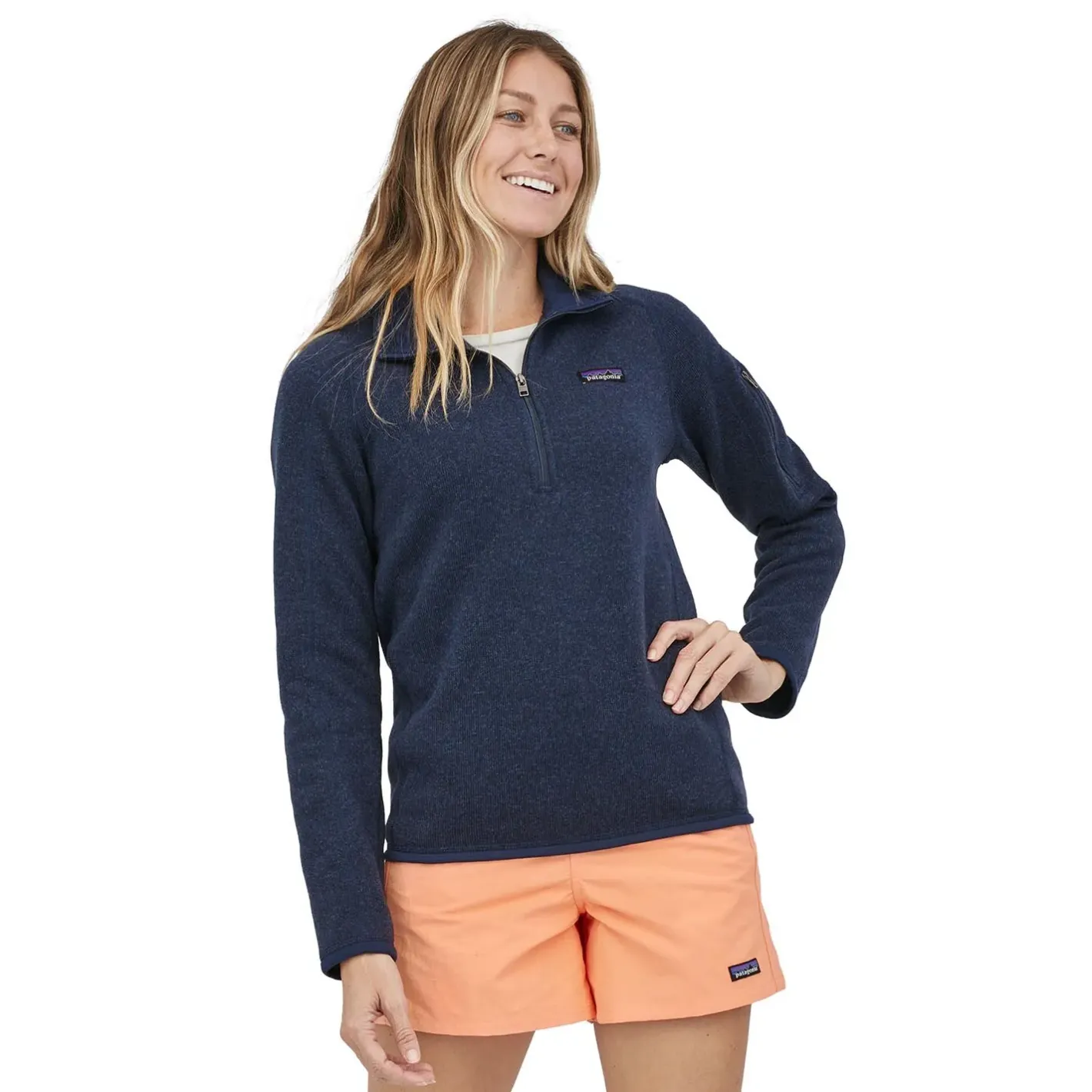Et Grønnere Valg Sweaters Og Pullovers<Patagonia Womens Better Sweater 1/4 Zip Blå (NEW NAVY)