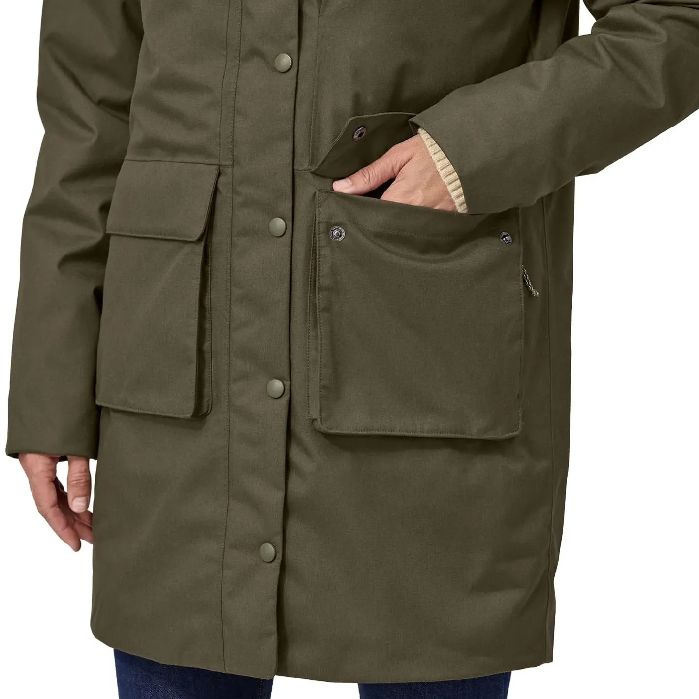 Patagonia Varme Jakker<Womens Pine Bank 3-in-1 Parka Grøn (BASIN GREEN)