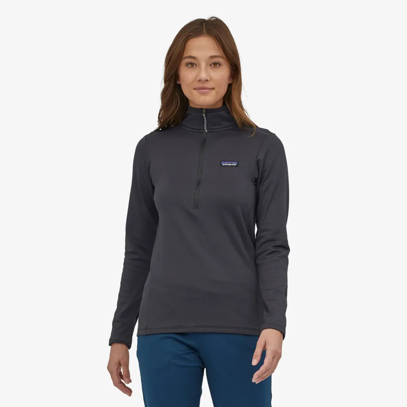Patagonia Sweaters Og Pullovers<Womens R1 Daily Zip Neck Sort (INK BLACK/BLACK X-DYE)