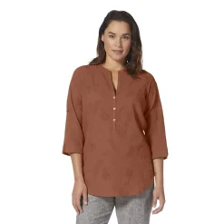 Et Grønnere Valg Skjorter<Royal Robbins Womens Oasis Tunic II 3/4 Sleeve Brun (BAKED CLAY)