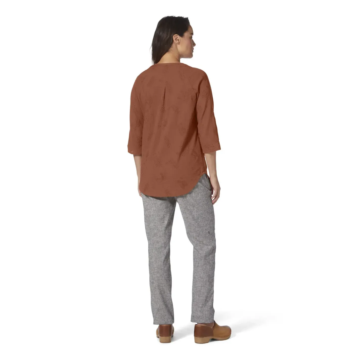 Et Grønnere Valg Skjorter<Royal Robbins Womens Oasis Tunic II 3/4 Sleeve Brun (BAKED CLAY)