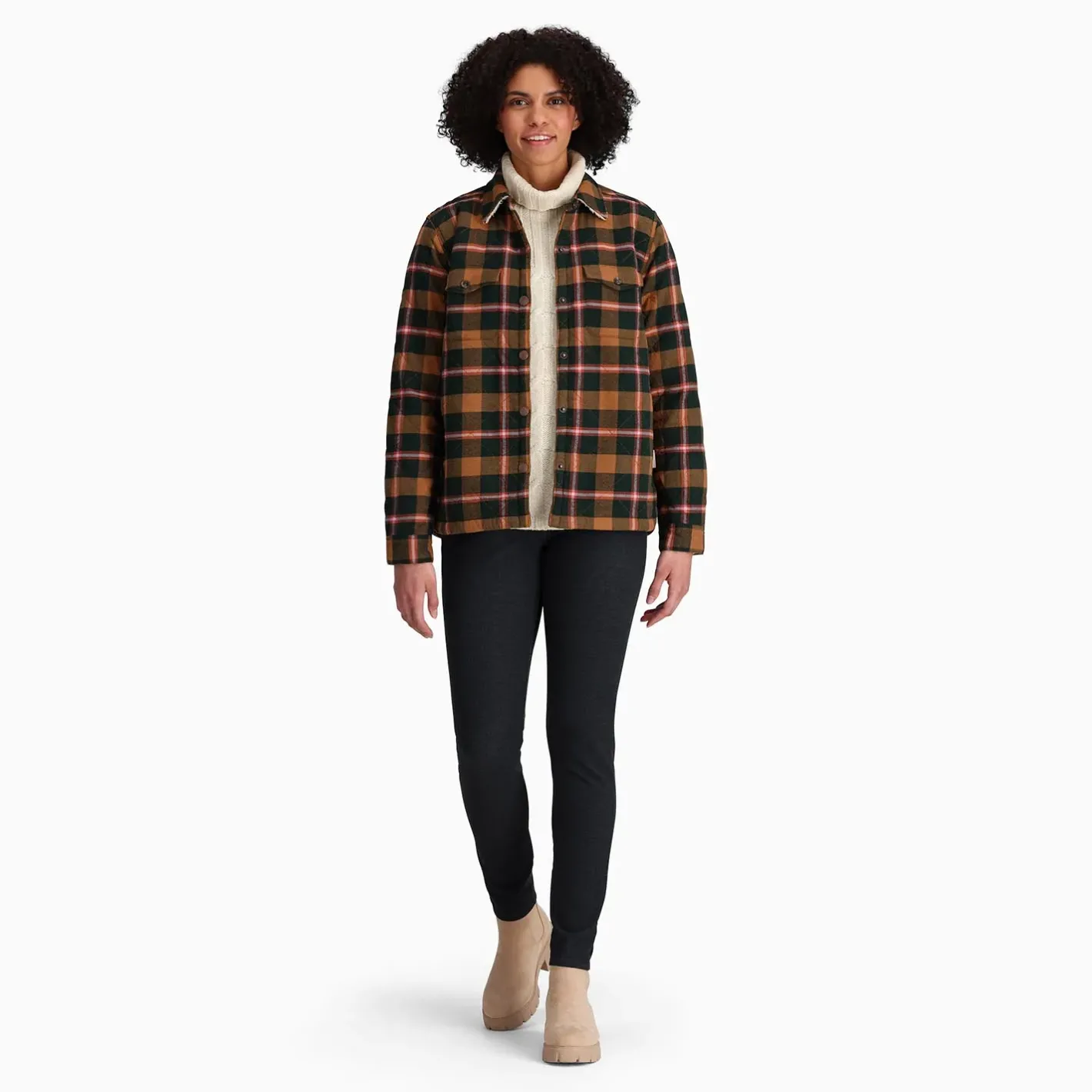 Et Grønnere Valg Skjorter<Royal Robbins Womens Snowcap Lined Flannel L/S Grøn (PINE GROVE PINECREST PLD)