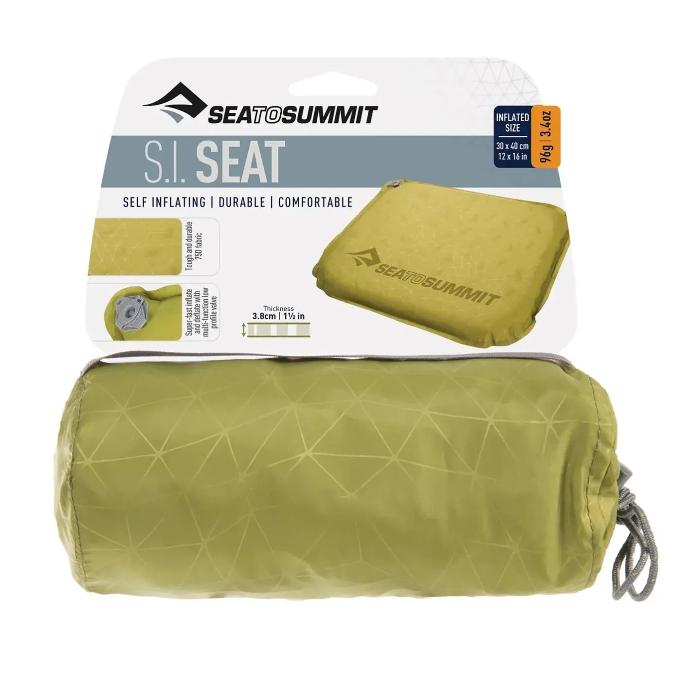 Sea to Summit Siddeunderlag<Self Inflating Delta V Seat Grøn (OLIVE)
