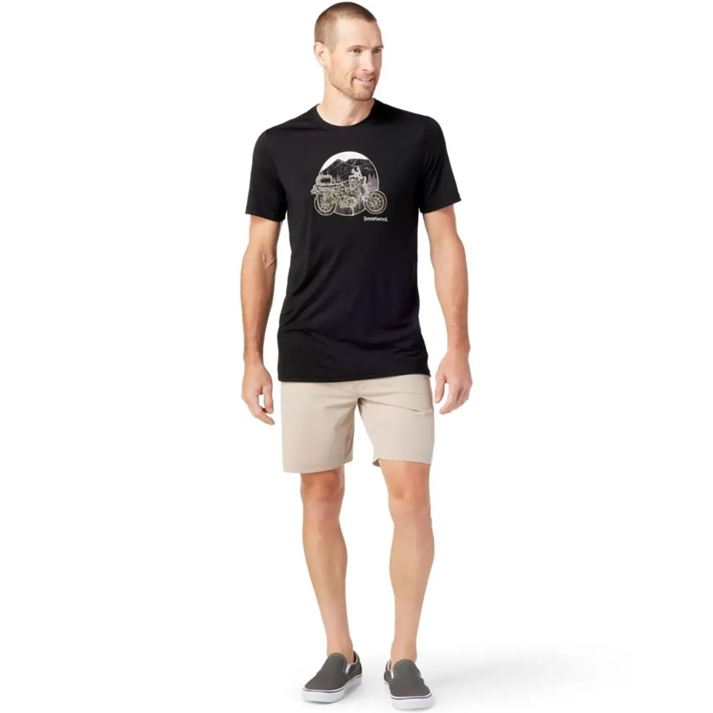 Smartwool T-Shirts<Mens Merino Sport 150 Overland Trek SS T Sort (BLACK)