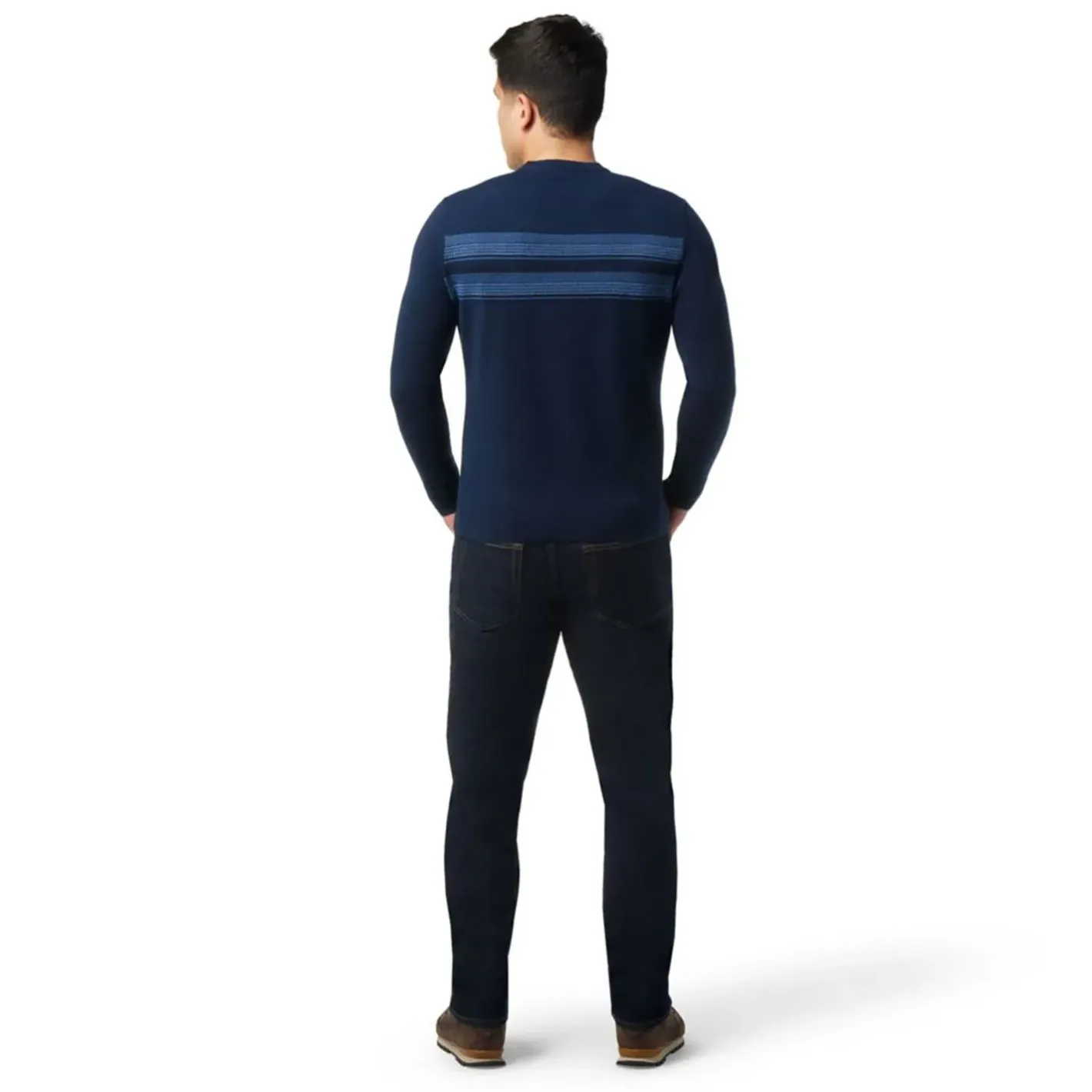 Smartwool Sweaters Og Pullovers<Mens Sparwood Stripe Crew Sweater Blå (DEEP NAVY HTHR LAGUNA BLUE H)