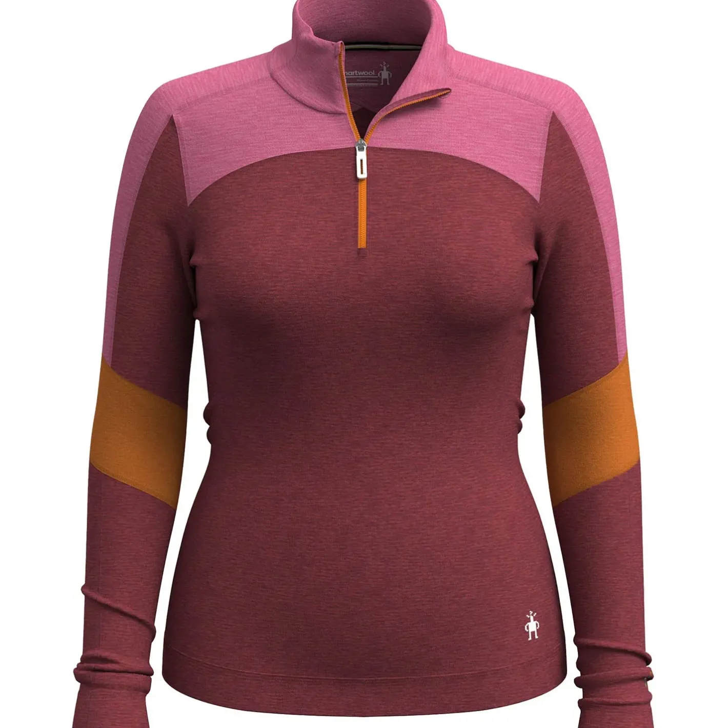 Smartwool Uldoverdele<Womens Cl Thermal Merino Base Layer CB 1/4 Zip Lyserød (CURRANT/GARDEN PINK)