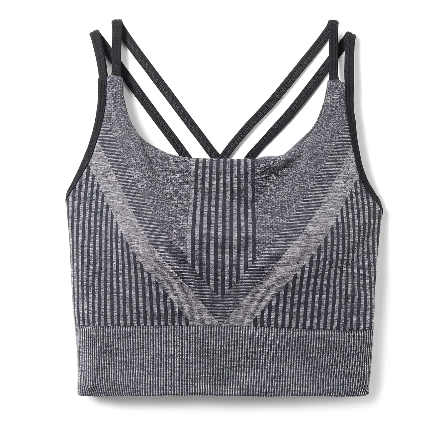 Smartwool Toppe<Womens Intraknit Strappy Bra Sort (BLACK HEATHER)