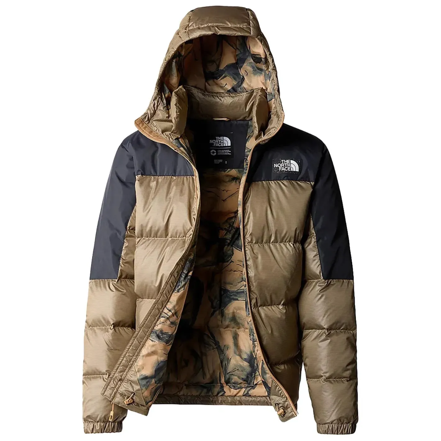 The North Face Varme Jakker<Mens Diablo Recycled Down Hoodie Beige (ALMOND BUTTER/TNF BLACK)