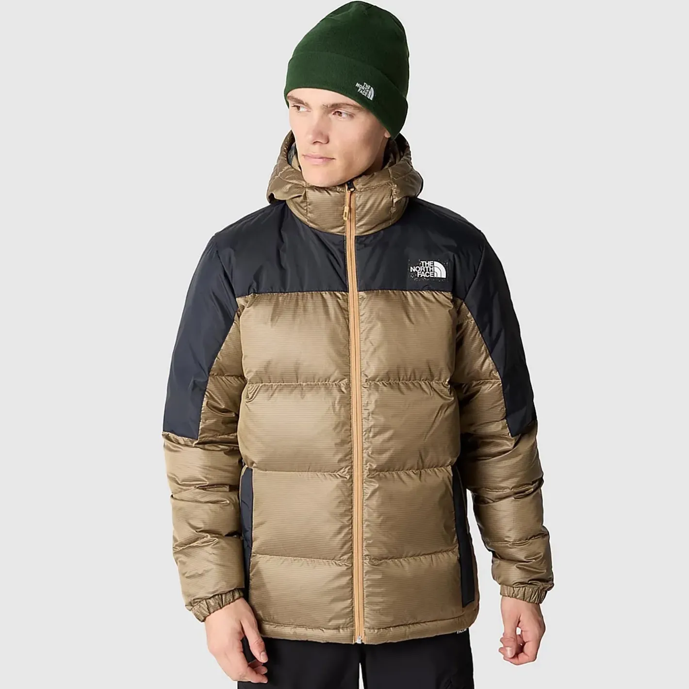 The North Face Varme Jakker<Mens Diablo Recycled Down Hoodie Beige (ALMOND BUTTER/TNF BLACK)